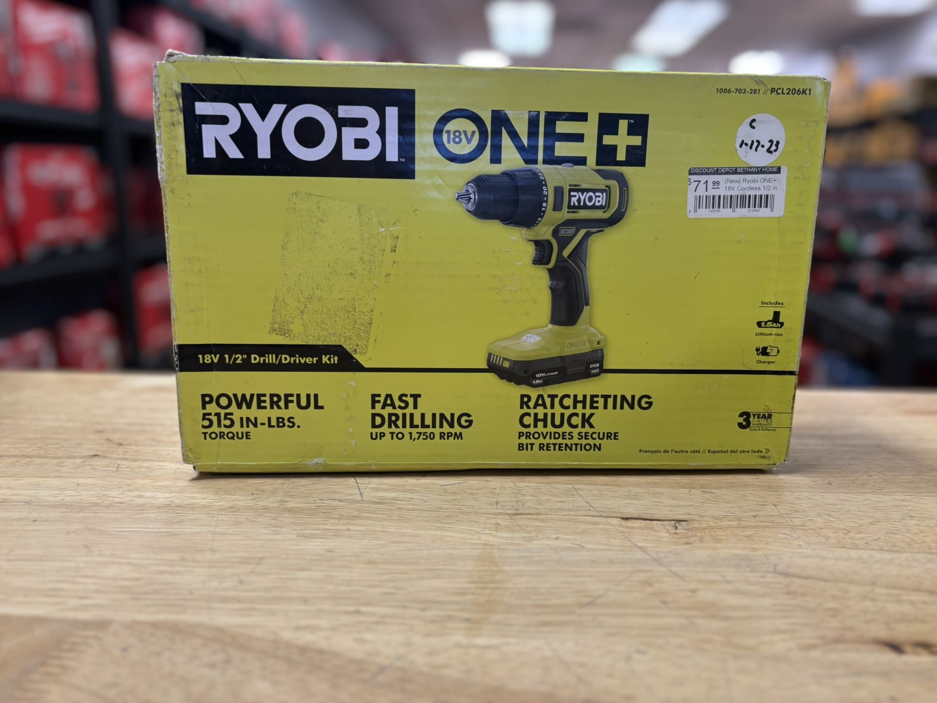 ONE+ 18V Cordless 1/2 in. Drill/Driver Kit with (1) 1.5 Ah Battery and Charger