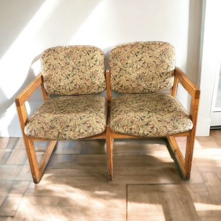 $10 for Wood Frame Floral Loveseat Couch