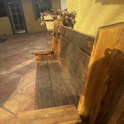 Handcrafted Rustic Wood Bench - Patio/Garden/Indoor