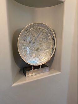 Pair of Decorative Mosaic Disc Home Accents / Tabletop Decor