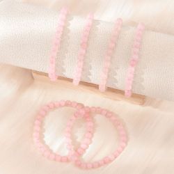Natural Rose Quartz Bead Stretch Bracelets