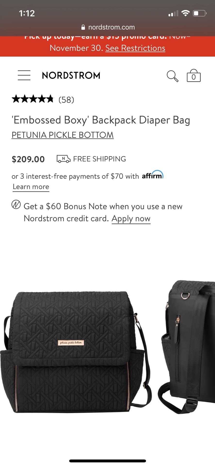 Petunia Pickle bottom Diaper Bag