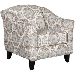Brianne Twilight Accent Chair And Ottoman