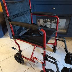 Lightweight Transport Wheelchair W/ Leg - Foot Supports