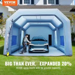 Inflatable Paint Booth, 33x20x13ft Inflatable Spray Booth, High Powerful 950W+1100W Blowers Spray Booth Tent, Car Paint Tent Air Filter System for Car