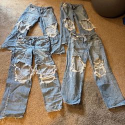 American Eagle 8 Short Distressed Jeans Lot 