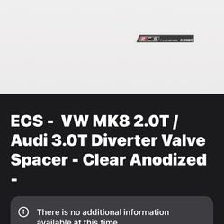 Blow Of Valve VW MK8 2.OT / Audi 3.0T Diverter Valve Spacer - Clear Anodized - 028495ECS01
