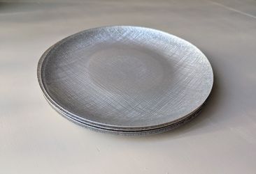 Akcam Silver Glitter Glass Salad Plates