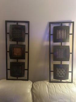Set of 2 Metal Wall Art Panels