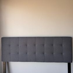 Gray Upholstered Queen Headboard