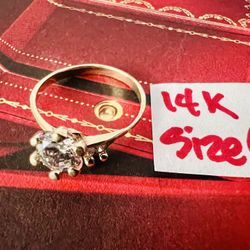 14K Solid Gold Wedding Ring Size 6.5