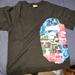 BAPE ABC Camo Crazy Side Blg Ape Head Tee “Black” - Size Large