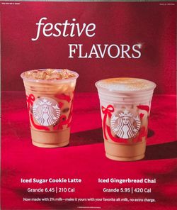 Authentic Starbucks Holiday Seasonal Menu & Promotional Poster Signs - Set of 3