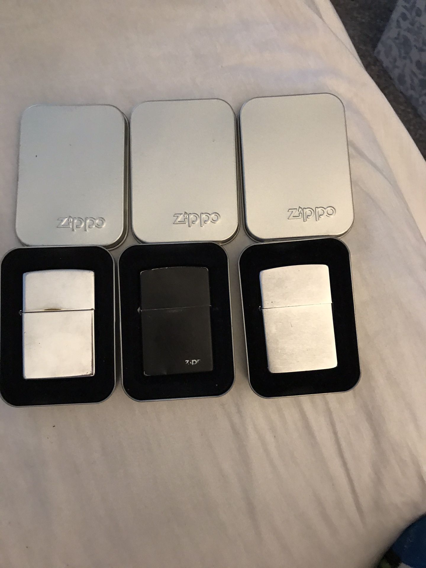 3 zippo lighters - used - porch pick up Chesterfield only