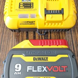 20-60V Max DeWalt 9AH FLEXVOLT Battery + FAST CHARGER 