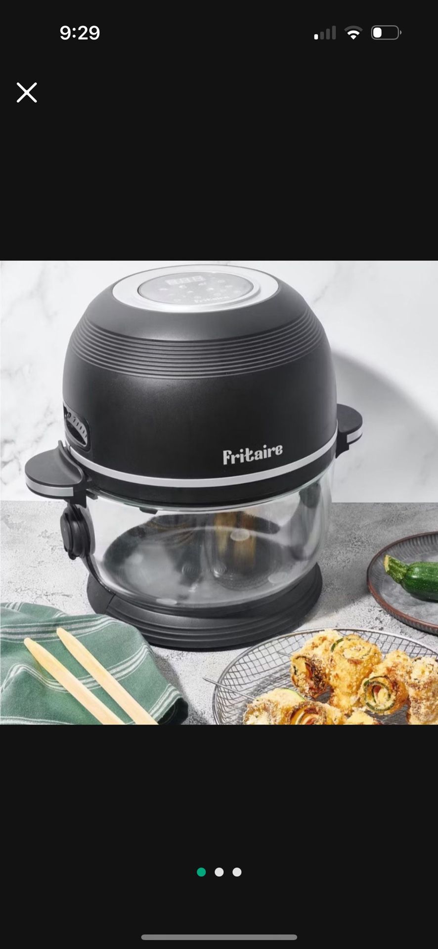 LOW PRICE MOVING- NEW IN BOX $199 + TAX FRITAIRE GLASS AIR FRYER