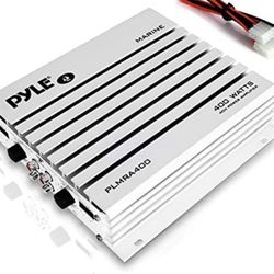 (only Amp) Pyle Hydra Marine Amplifier - Upgraded Elite Series 400 Watt 4 Channel Audio Amplifier - Waterproof