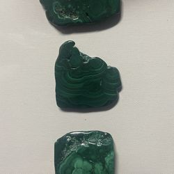 Polished malachite slabs
