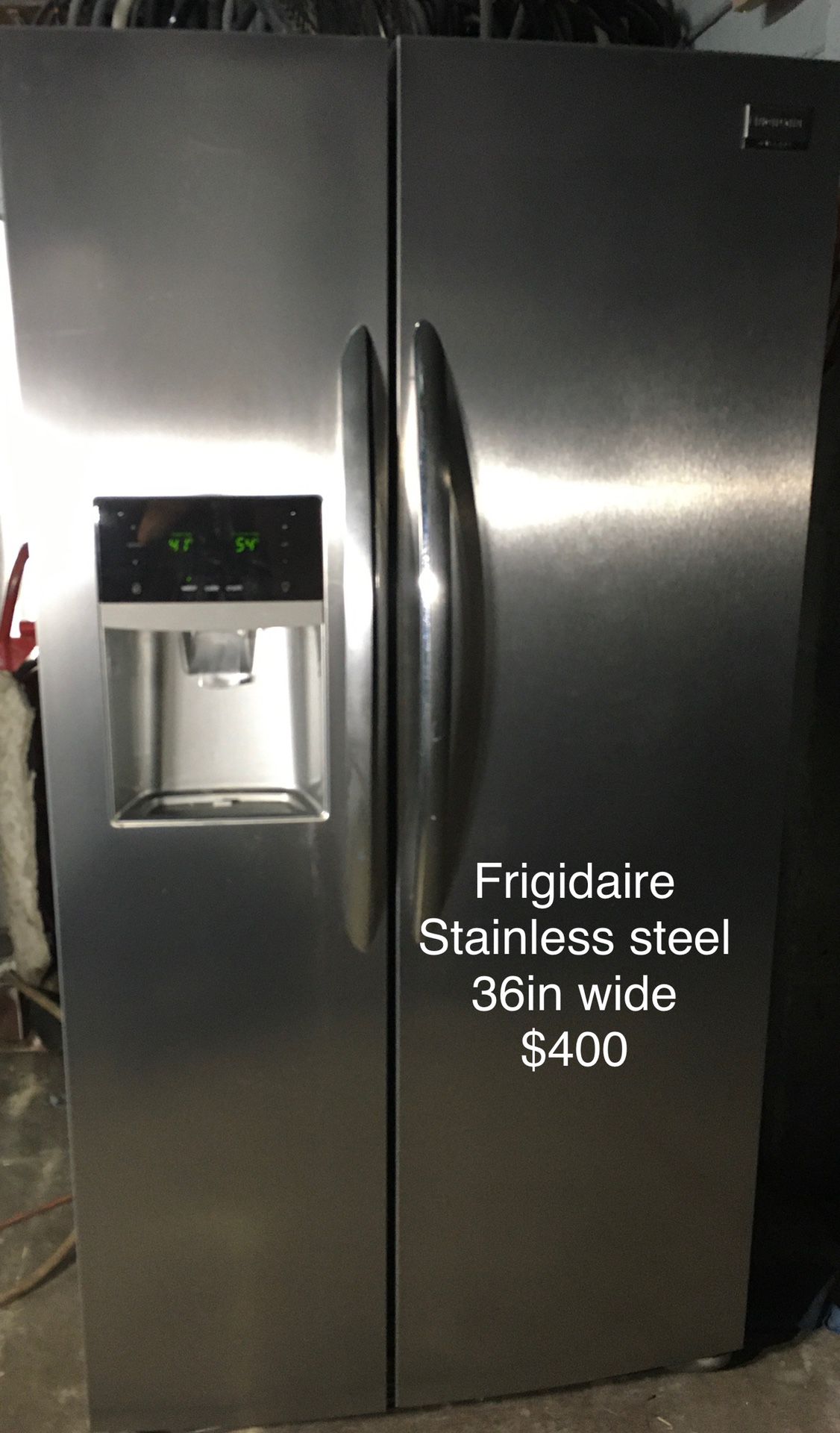 Frigidaire stainless steel fridge refrigerator / nevera refrigerador