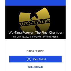 Wu-Tang Ticket Dickies Arena Fort Worth