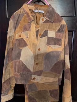 🧥 Newport News Women’s Genuine Leather Patchwork 2-Piece Set