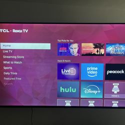75” TCL Roku Flat Screen TV
