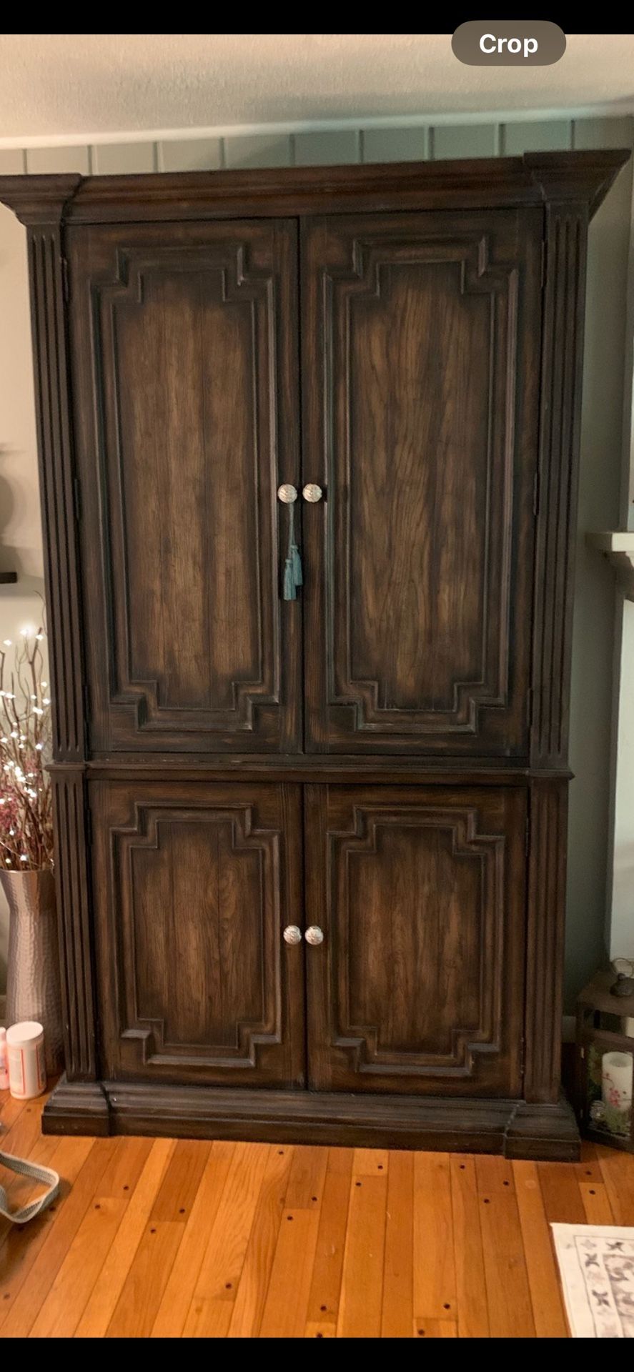 Beautiful Solid Wood Armoire Cabinet – Vintage Charm & Storage Galore!
