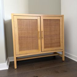 Warwick 2 Door Wood & Rattan Cabinet Natural