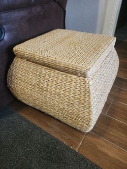 Woven end table  with storage