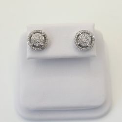*NEW* 10k White Gold 0.50ctw Diamond Pinwheel Earrings