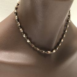 J Crew Gold/pink Rhinestone Chocker Necklace Signed 