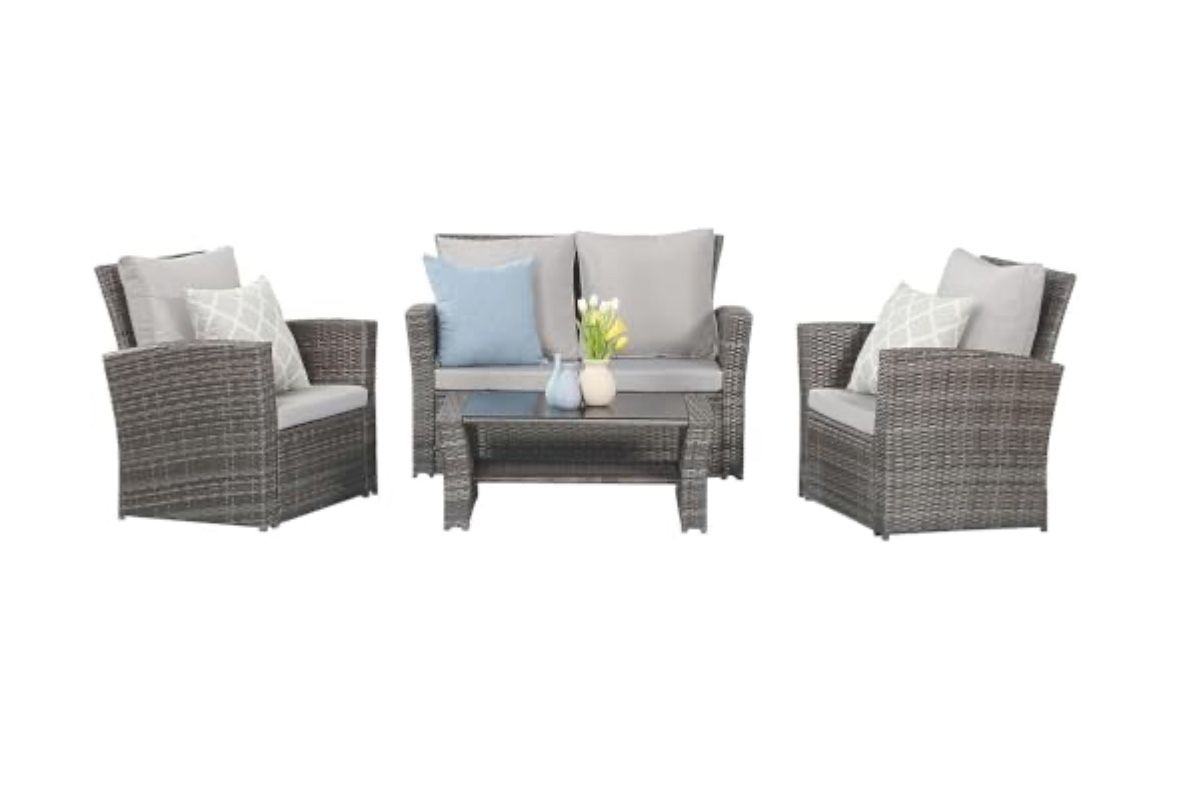 🏡 Wisteria Lane Patio Furniture Set – Grey 