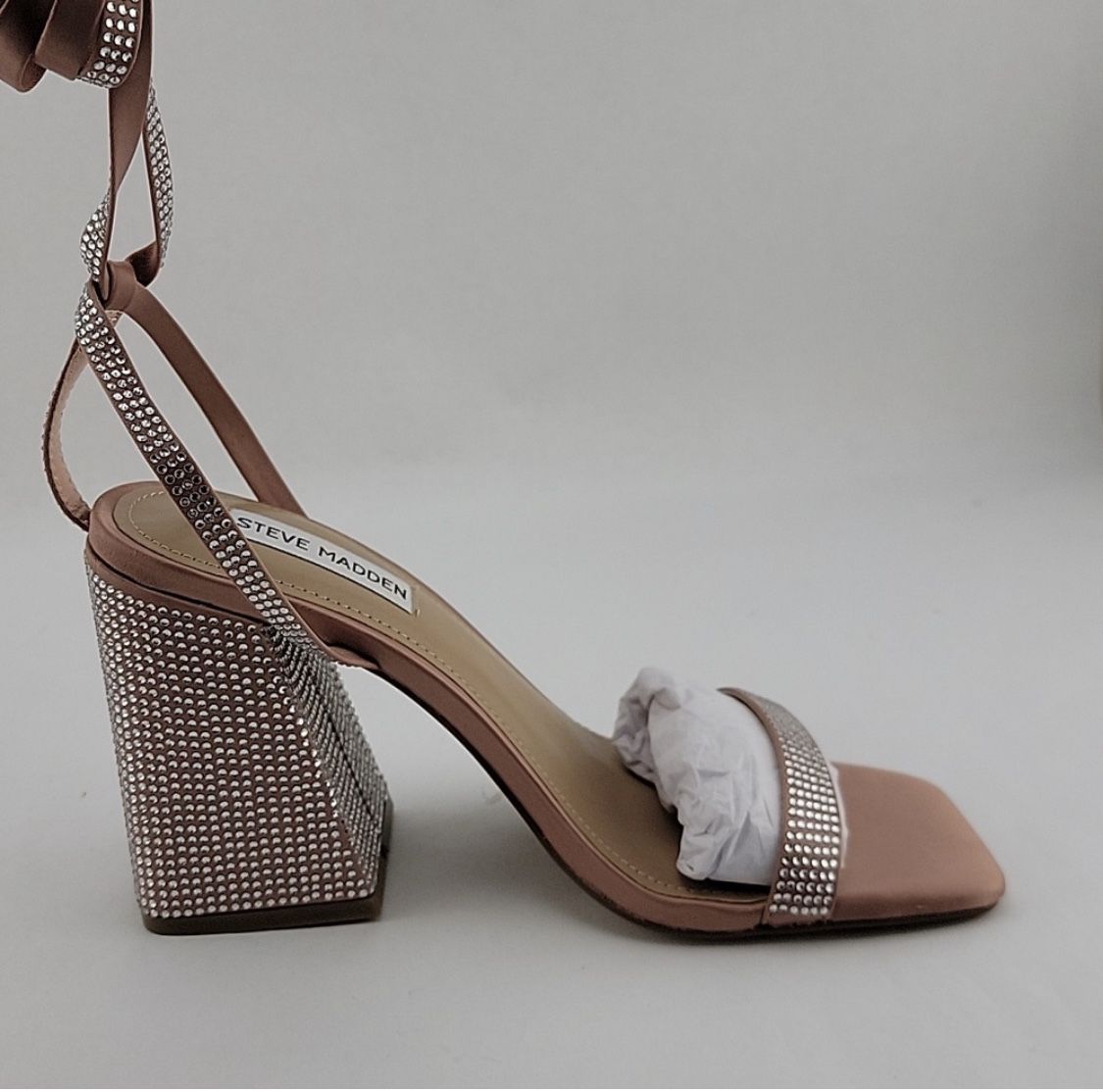 Steve Madden Meaningful blush sparkle strappy Heels 