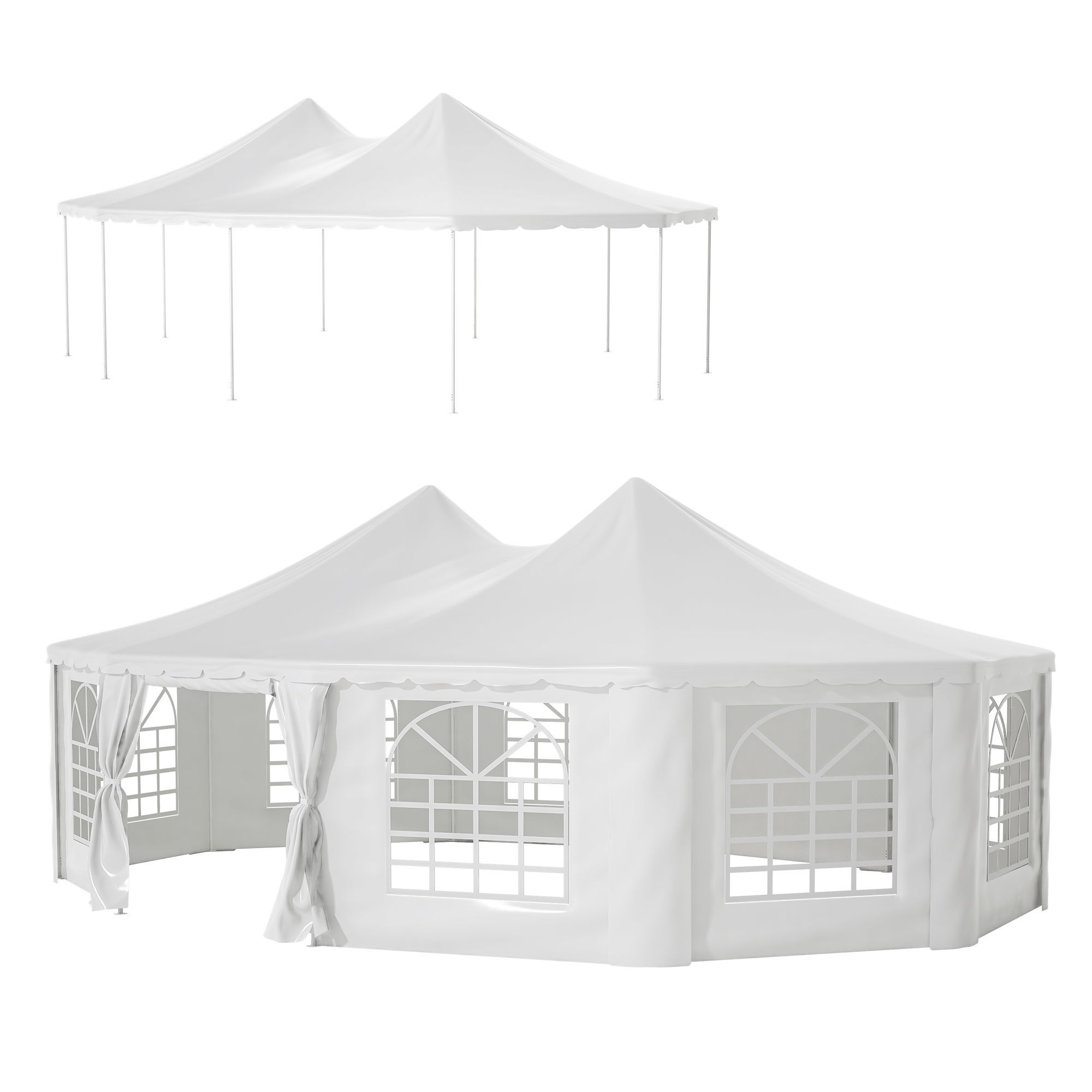 29x21ft Party Tent, White Wedding Tent, Waterproof,UV Protection Outdoor Gazebo Pavilion Shelter Tent for Party, Event,Picnic,White