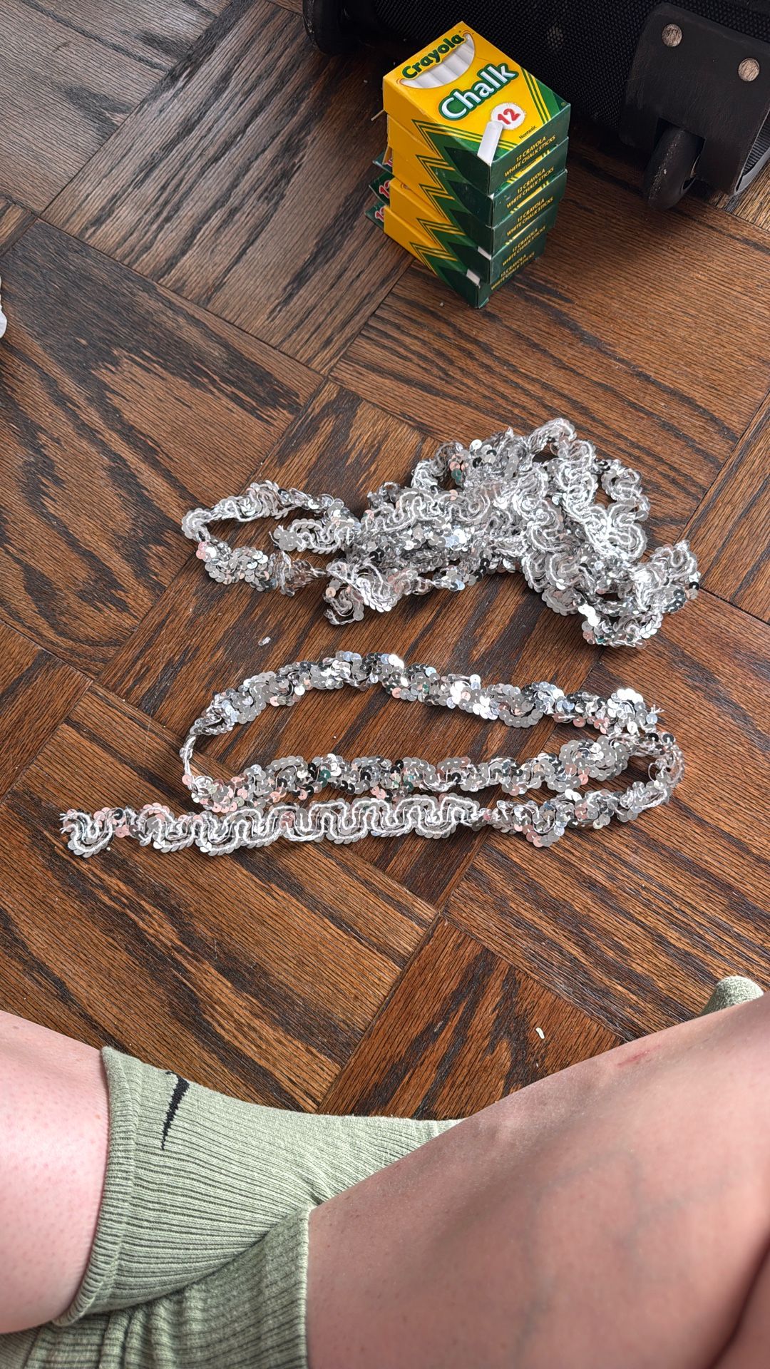 Silver Sequin Ribbon (36” Strand And 6.5 Ft Strand)