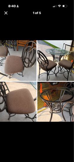 Glass Top Bistro Table and Chairs Set