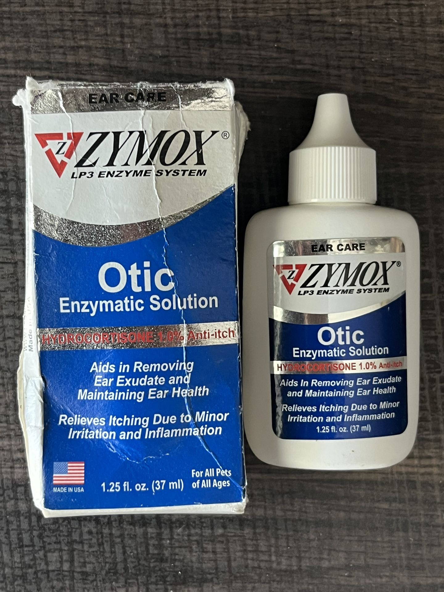 Zymox Advanced Formula Otic Plus Enzymatic Ear Solution for Dogs and Cats with 1% Hydrocortisone, 1.25oz
