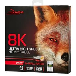 Rocketfish™ 
25' 8K Ultra High Speed HDMI 2.1 Certified Cable - Black