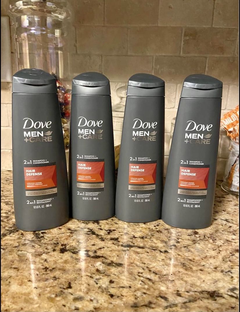 Set of 4 dove men 2n1 shampoo conditioner set•HAIR DEFENSE•12oz•all for $12