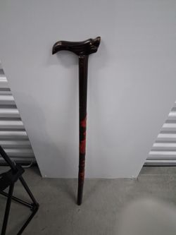 Vintage dragon carved wood cane