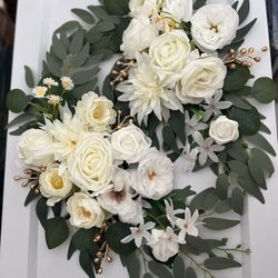 White Artificial Faux Flower Arrangements for Wedding Decorations for Ceremony, Wedding Reception Decor