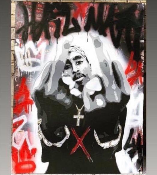 Custom Painting of Tupac. 36x48. Would make a great Xmas gift. Price reduced.