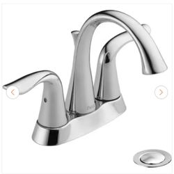 Delta Lahara 4 in. Centerset 2-Handle Bathroom Faucet with Metal Drain Assembly in Chrome