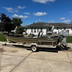 Heavy Duty Built John Boat W/55HP Evinrude 