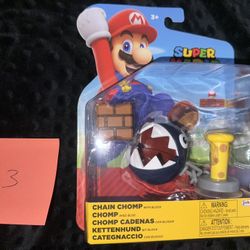 Jakks Pacific Super Mario 4” Chain Chomp Figure with Block New 2026