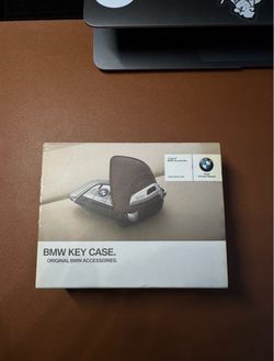 Genuine BMW Leather Key Case With Stainless Steel Clip Mocha Brown (contact info removed)9