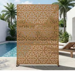 72 in. H in Brown Galvanized Metal Wall Sculptures Outdoor Privacy Screens Garden Fence Panels Room Divider