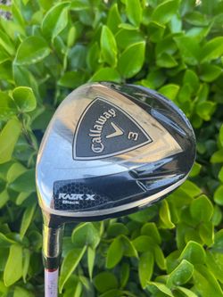 MINT LEFT HANDED CALLAWAY RAZR X BLACK LIMITED EDITION GOLF FAIRWAY WOOD 15* #3 w FUJIKURA GRAPHITE STIFF
