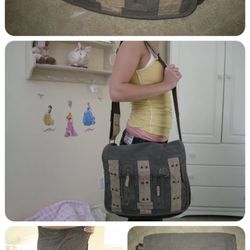 Canvas Messenger School Book Work Bag