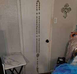 Beautiful Vintage 65" Italian Alabastrite Wall Hanging Rosary "bed rosariey"